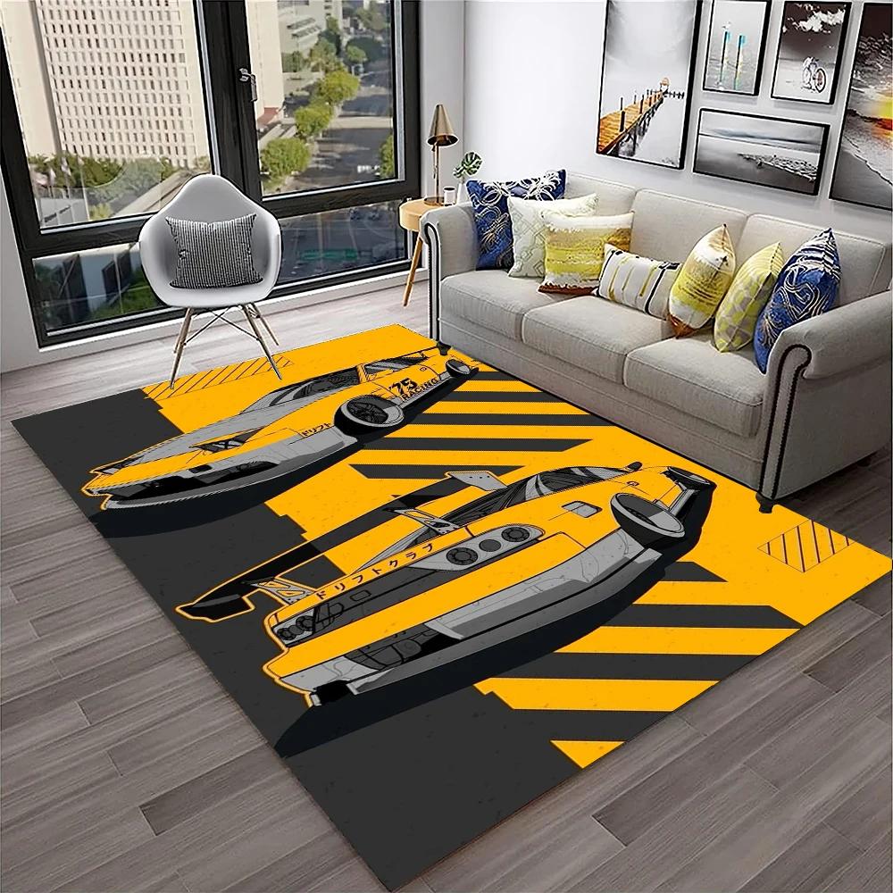 Racing Car Sports Car Carpet Rug for Home Living Room Bedroom Playroom Sofa Doormat Decor,Kids Game Area Rug Non Slip Floor Mat