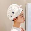 Cartoon Rabbit Hair Towel Wrap Hair Dry Hat Absorbent Hair Drying Towel Hair Towel with Button for Bathroom