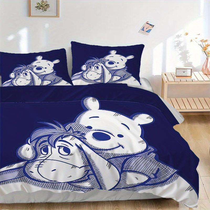3pcs set Piglet Winnie1pc of quilt cover+2pcs of pillowcase, no core, print bedding, All Seasons Bedroom Setting068