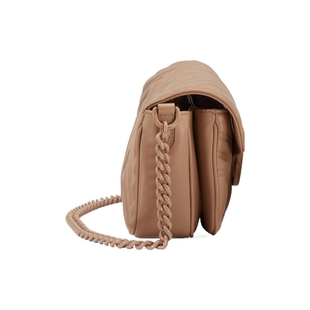Gucci GG Marmont Quilted Leather Shoulder Bag Beige Gold Hardware Chain Crossbody Handbag for Women Daily Commute Party 734814-DAAAI-2747
