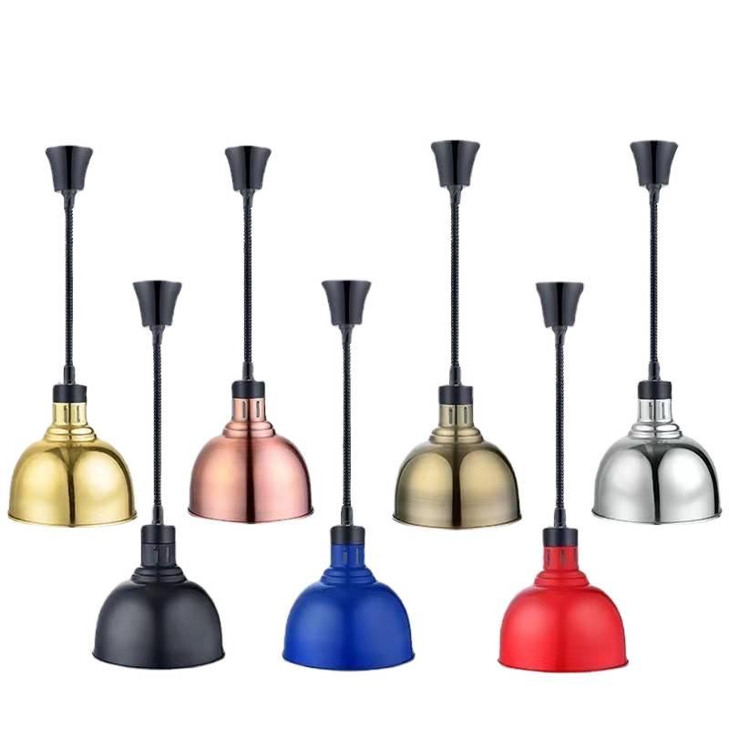 Adjustable Height Retractable Single Head Heat Lamp for Food Warming
