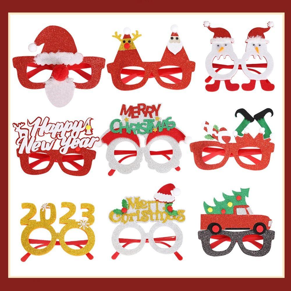 Party Decorations Christmas Frame Glasses Christmas Decorative Glasses Santa Claus Eyeglasses