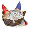Exhart Solar Good Times Bubble Bath Garden Gnomes-Funny Gnome Couple In Bathtub