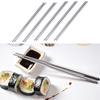 5Pairs Reusable Metal Chopsticks Stainless Steel Non-Slip Chop Sticks Set for Sushi Noodles Dinner Rice Dishwasher Safe