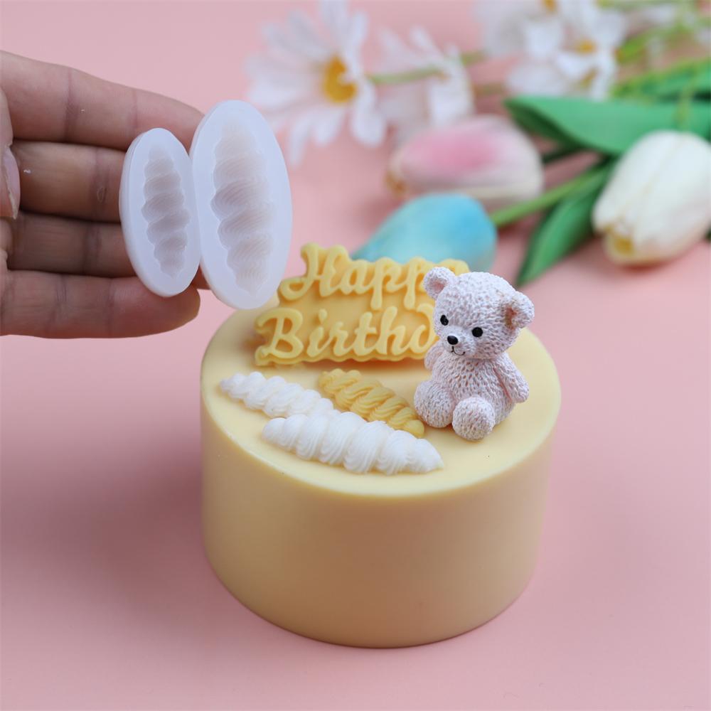 Silicone 3D Happy Birthday Cake Mold Letters Numers Mold For Ice Jelly Chocolate Mould Cream laminated Edge Cake Decorating Tool