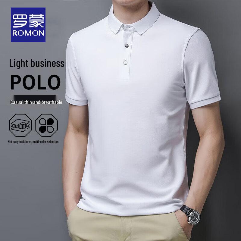 Luomeng Men s Summer Breathable Business Casual Polo Shirt L