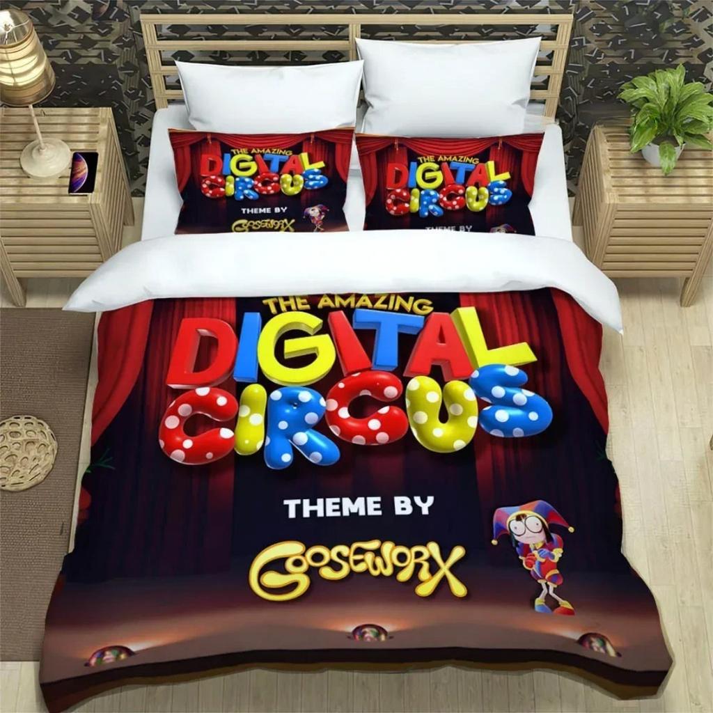 3D Print Digital Circus Bedding Sets Anime The Amazing Digital Circus Duvet Cover Set For Boys Girls Twin Queen King Size