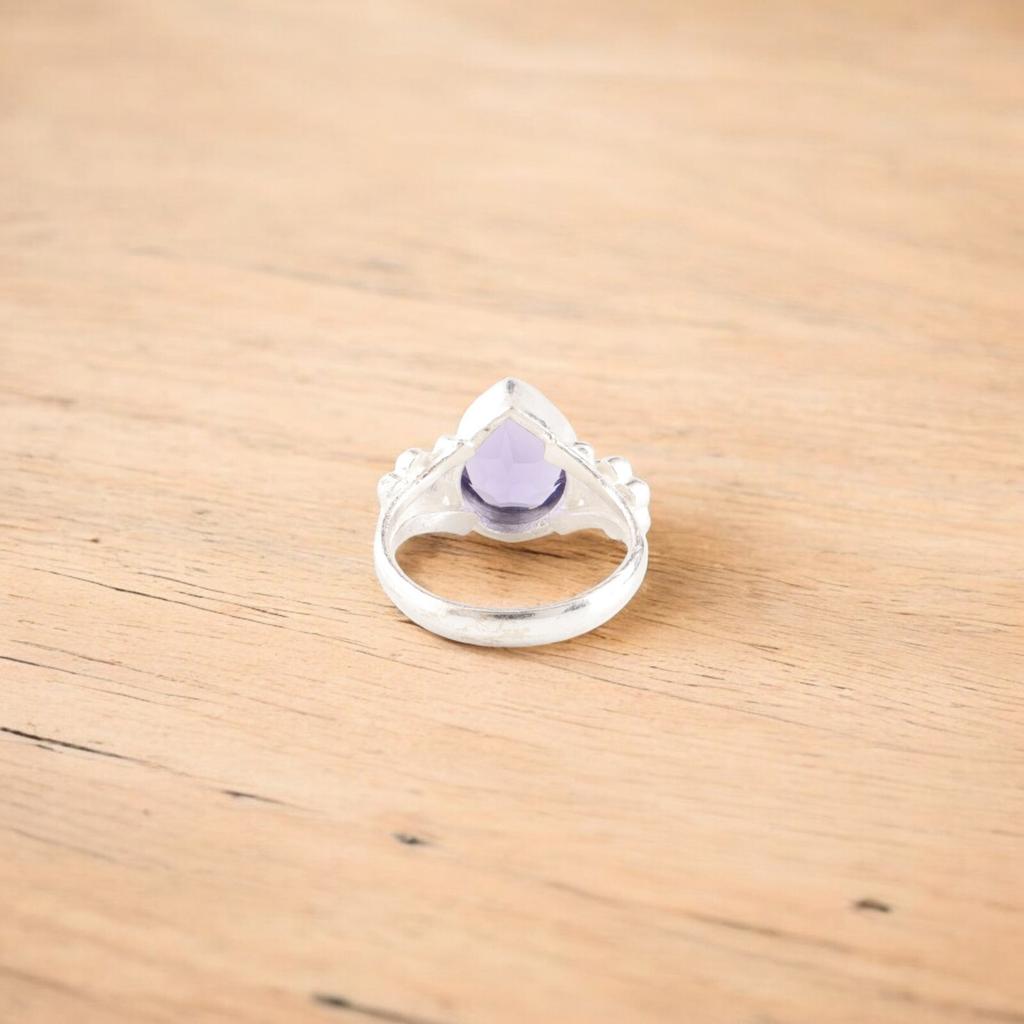 Natural Iolite Ring 925 Sterling Silver Handmade Gemstone Jewelry Wedding Ring RR-59-9