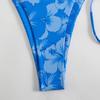 Printed Tight Lace Backless Sexy Split Swimsuit Bikini Women