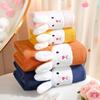 Coral Fleece Cartoon Rabbit 3D Quick-Dry Absorbent Bath Towel Set for Kids & Couples