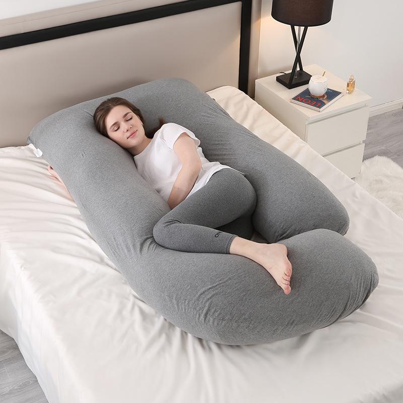 Crystal Velvet J-shaped Pregnancy Pillow Nursing Pillow Pregnant Woman Belly Support Pillow Side Sleeping Pillow Waist Pillow