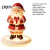 Small Christmas Figures Santa Claus Figurine with Warm LED Light, Glowing Tabletop Night Holiday Resin Ornaments Light Decor, Desktop Ornament