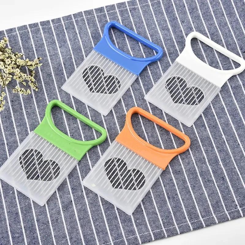 1PC Colorful Onion Slicer with Stainless Steel Holder – Easy Onion Chopper for Potatoes & Vegetables