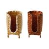 Bamboo Woven Cup Holder Rack Handmade Retro Tea Cup Storage Basket Japanese-style Space Saving Paper Cup Dispenser Mouthwash Cup