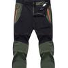 Men Outdoor Pants Wear-resistant Waterproof Stretchy Colorblock Quick-drying Elastic Waist Pockets Fishing Climbing