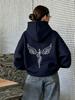 Felpa con Cappuccio da Donna Modello Ala Unisex Autunno Inverno con Cappuccio Felpa Quotidiana per Esterni per Qualsiasi Occasione