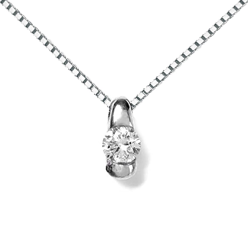 

Diamond Necklace for Single Gift for Birthday Popular Diamond Silver Pure Venetian Chain Box [Diamond Lab] Women, Stone, 0.07ct, Women, Gift,