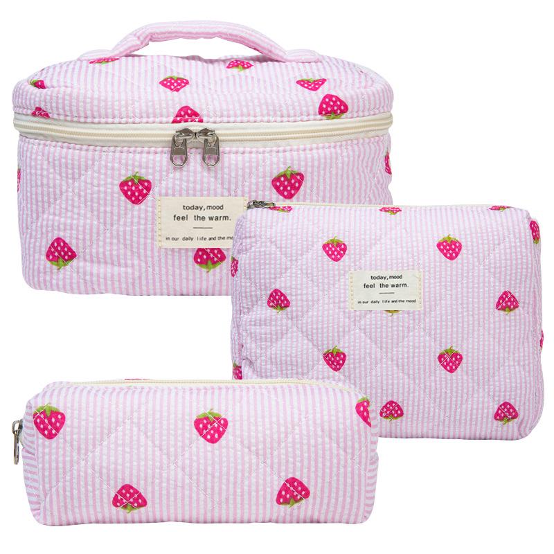 2023 Floral Cute Cotton Makeup & Toiletry Bag - Small, Fresh, Portable Storage Case