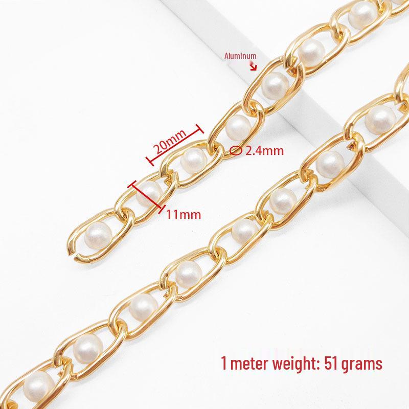 Women's Beaded Pearl Chain Waist Belt - 6mm To 8mm Aluminum Chain for Boots and Clothing Accessories