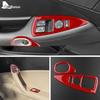 Fibra de Carbono Real Macia para Chevrolet Corvette C6 2005 2006 2007 2008 2009 2010 2011 2012 2013 Adesivo de Painel de Botões da Janela da Porta