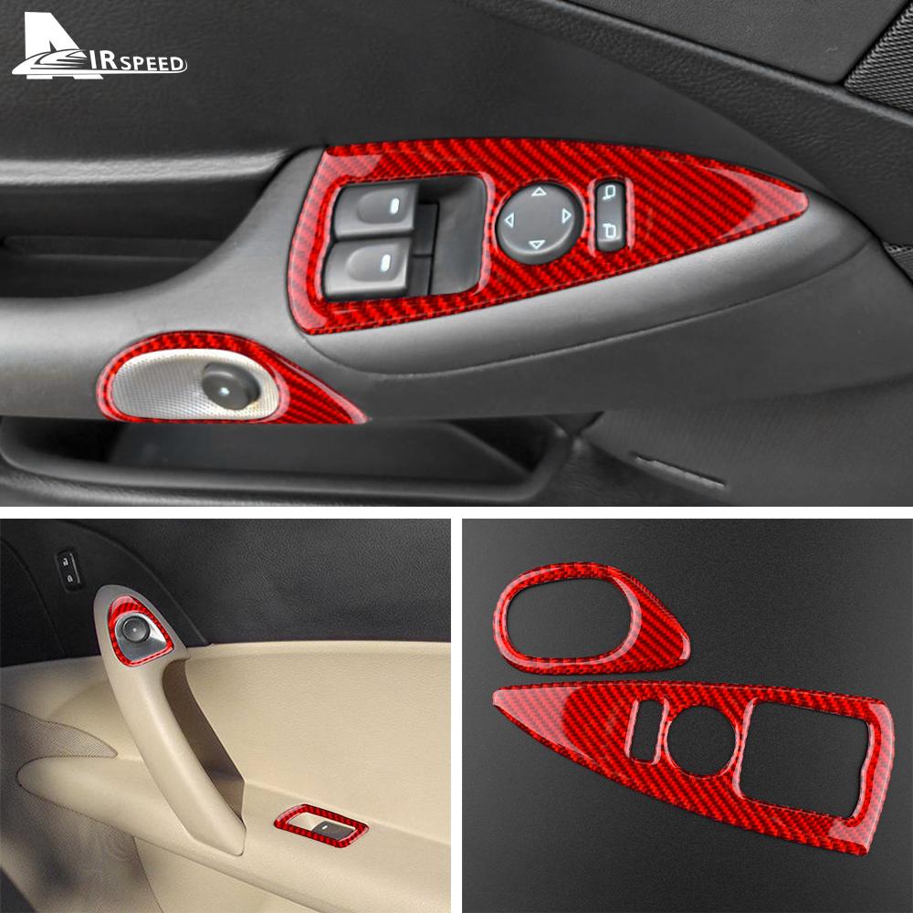 Echte Weiche Kohlefaser für Chevrolet Corvette C6 2005 2006 2007 2008 2009 2010 2011 2012 2013 Türfenster-Knopfpanel Aufkleber