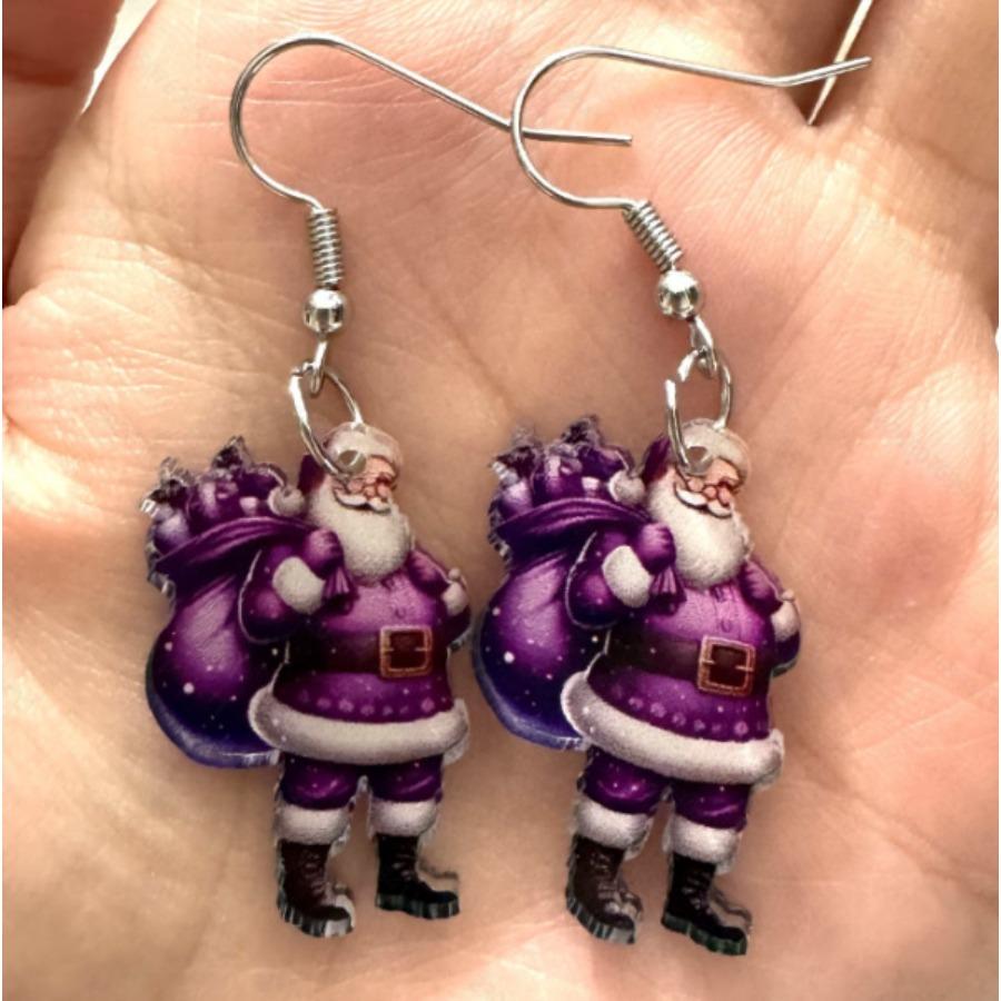 Cross-border Hot Sale Santa Series Earrings Fun Christmas Day Atmosphere Cartoon Santa Earrings