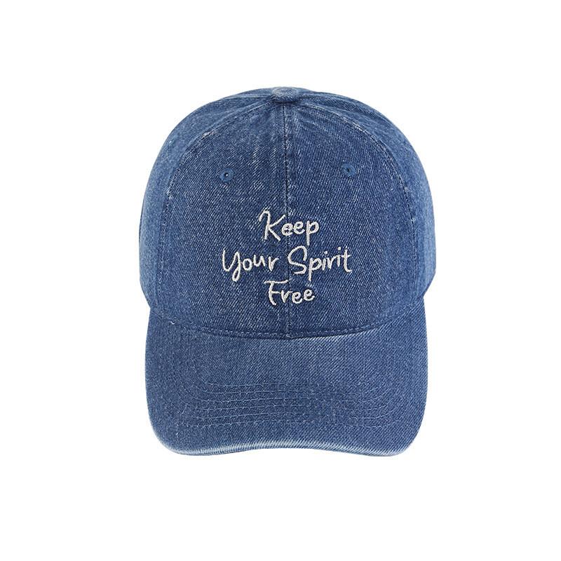 Denim Baseball Cap Women Casual Sun Protection Embroidered Letter For Spring Summer Autumn