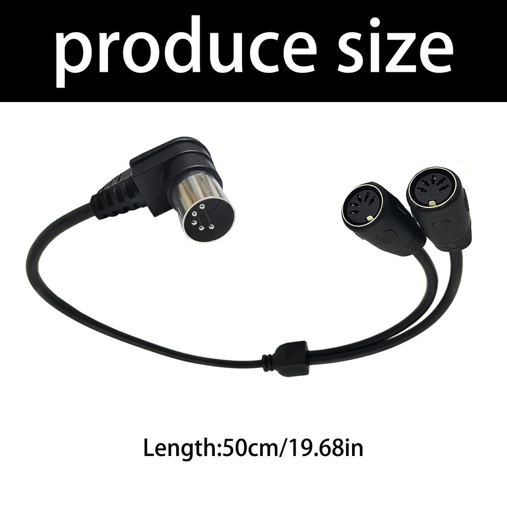 DIN Cable DIN 5Pin Male to 2x5Pin Female Angled Extension Audios Cable Highly Speed Signal Transmission For Studio Use