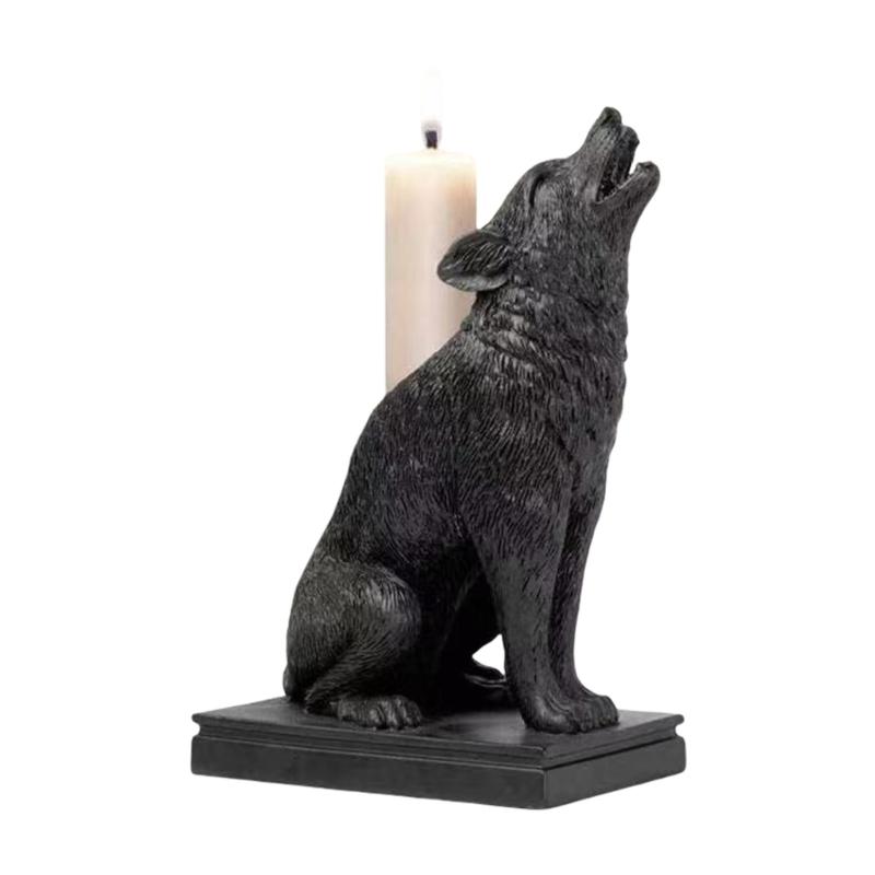 

Halloween Resin Bat Candle Holder Animal Figurine Gothic Type Home Decoration For Holiday Parties