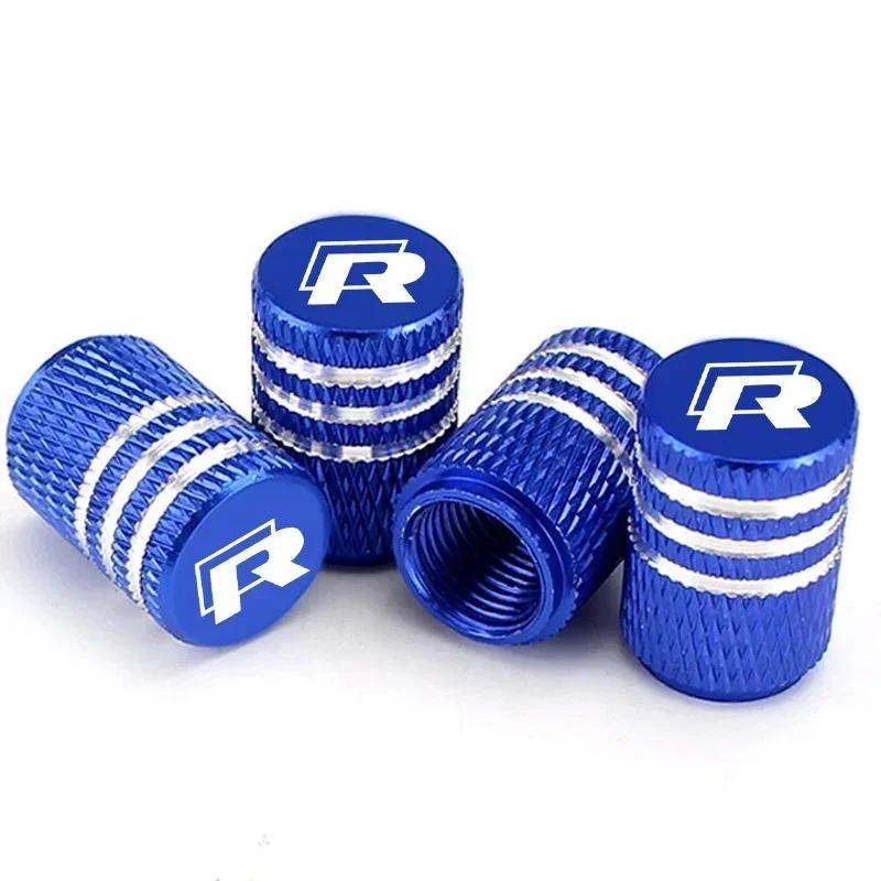 2026 New For VW VOLKSWAGEN for Volkswagen VW 4Pcs Car Wheel Rim Tire Valve Stem Caps Rline 2023 2022 2017 2013 Jetta Passat Auto