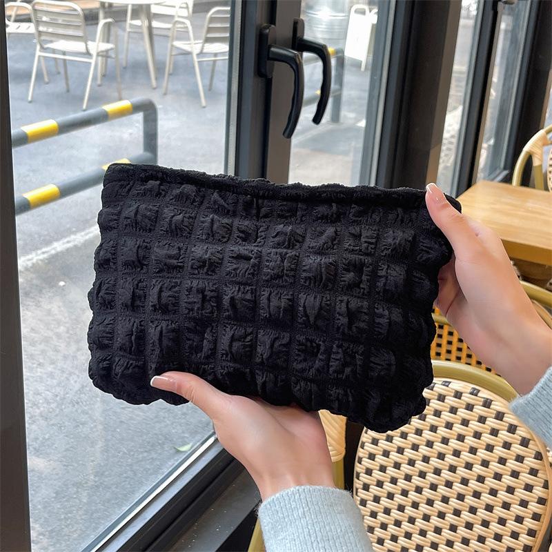 Cute Solid Color Bubble Cloud Makeup Bag Women's Cosmetic Bag Skincare Organizer Large Capacity Travel Toiletry Bag Pouch