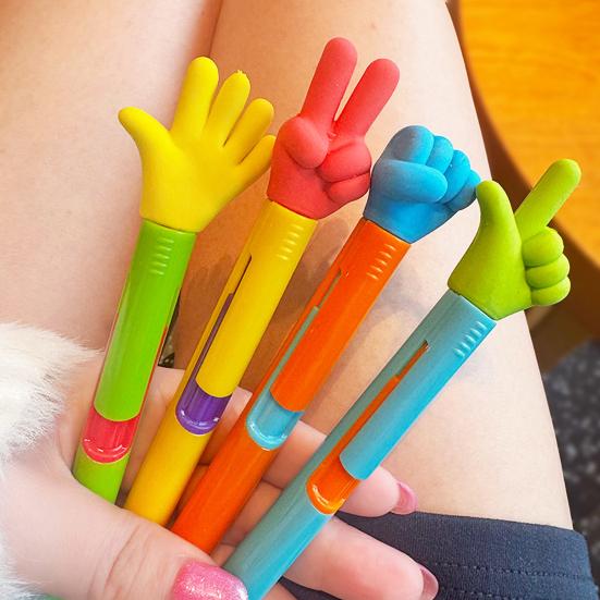 Gesture Topper Press Ballpoint Pen Rock Paper Scissors Top Quick-Drying