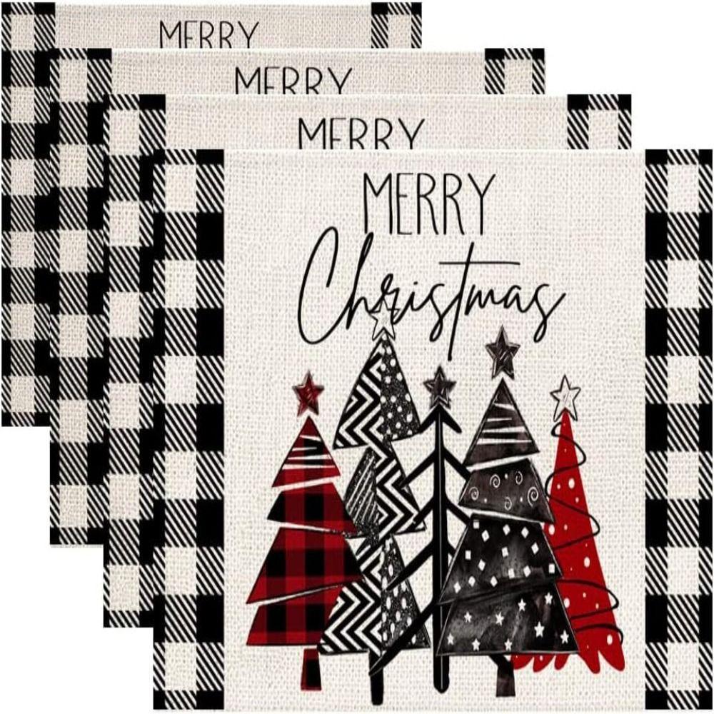4 Pcs Wrinkle-Proof Nutcrackers Christmas Placemats Soft Tablecloth Christmas Table Mats  Party