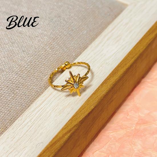 Adjustable Ring Women Finger Eight-Pointed Star Fit Open Multi-width Rings