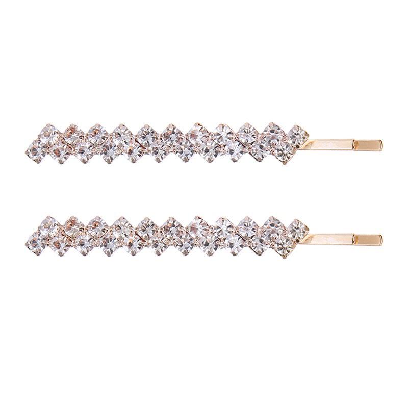 Elegant Bridal Crystal Rhinestone Hair Clip - Fashionable European & American One-Word Design