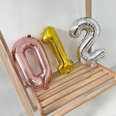 16-inch Number 0-9 Aluminum Foil Balloons for Weddings & Children's Birthdays