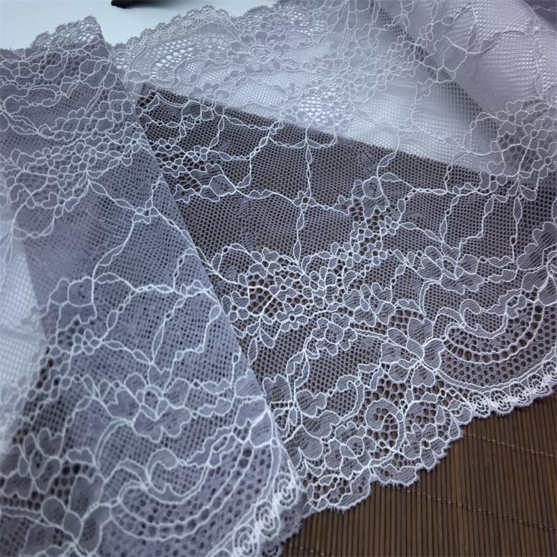 20.5cm Wide Elastic Lace Trim, DIY Stretchy Sewing Lace Fabric for Lingerie, Bra, Underwear, Dress, Garment, Crafting