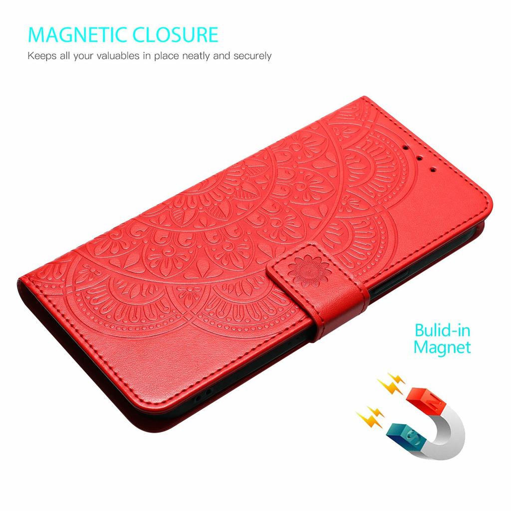 For Oppo Reno14 Pro 5G (Global) Leather Case with Card Slots Mandala Pattern Phone Cover Stand