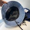 Korean and Japanese Style Versatile Denim Patch Fisherman Hat, Spring and Summer Retro Hong Kong Style Street Sun Protection Bucket Hat for Women