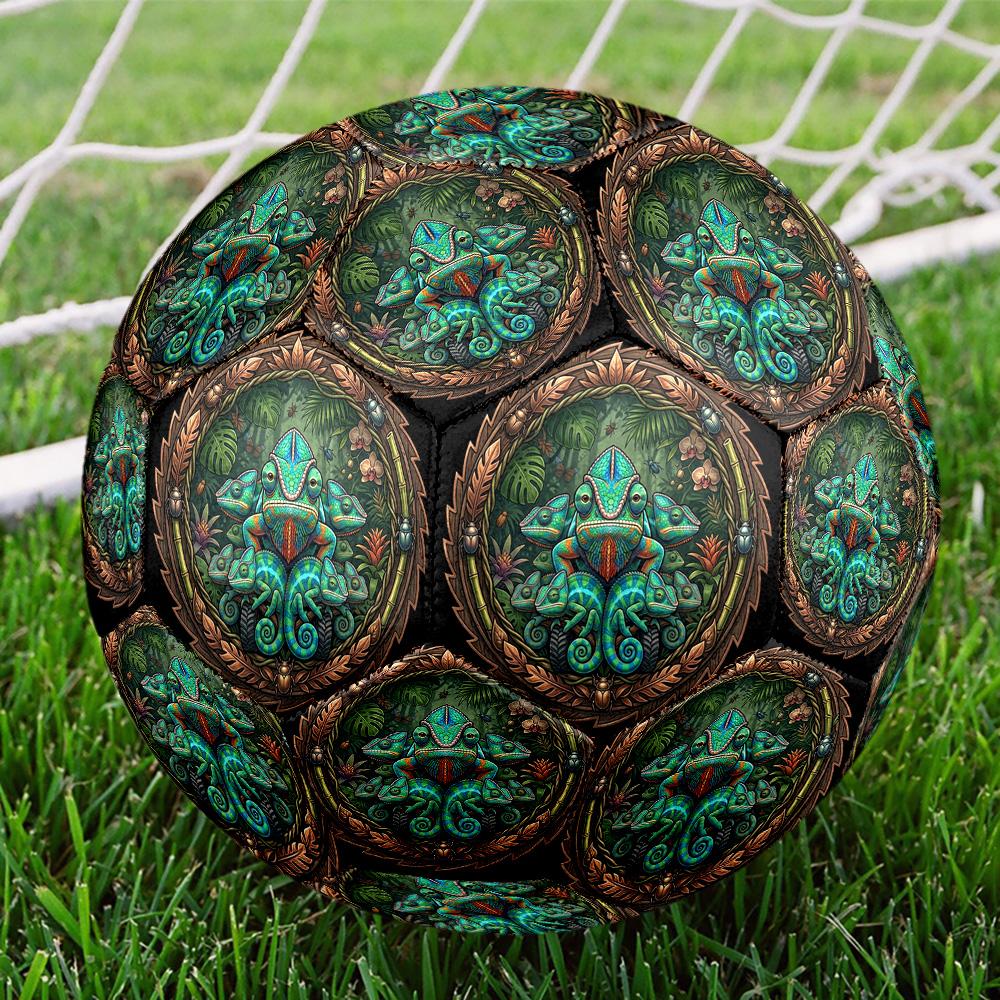 Chameleon Family Jungle Round Football Size 5 Adult Ball Suitable for Training Matches and Outdoor Team.