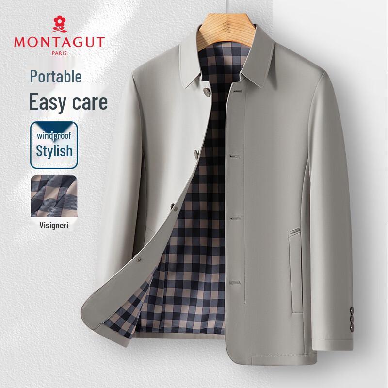 

MONTAGUT Men s Windproof Casual Lapel Jacket L (175/92A)