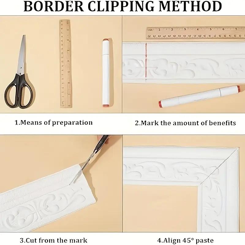 1PC 230X8cm 3D Pattern Self Adhesive Sticker Wall Trim Line Skirting Border Decor Household Living Room TV Background Stickers