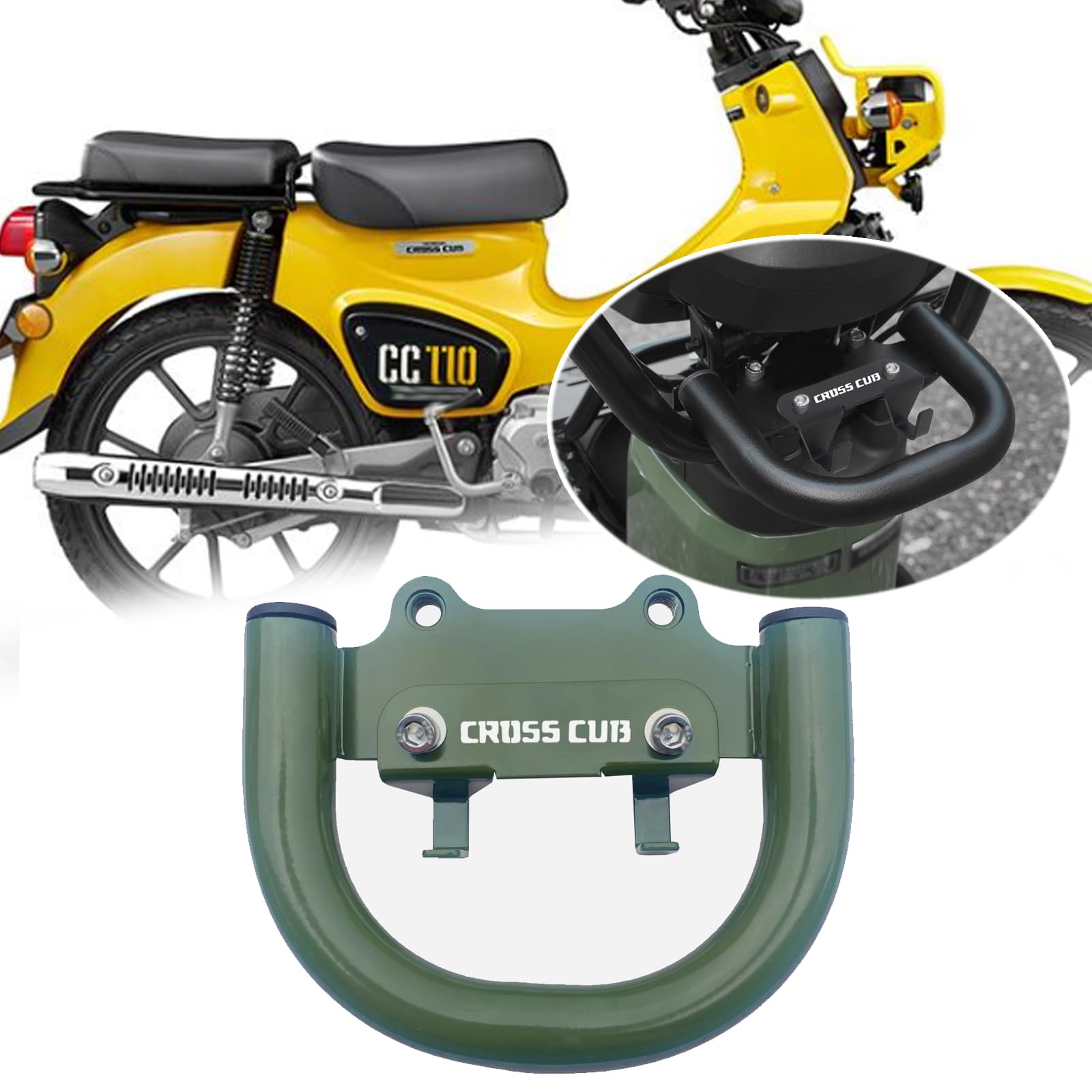 

MAORANG Кронштейн для навигации мотоцикла Штанга для CROSS CUB CC50 CC110 Cross Cub CC110 CC50 Сумка для шлема Багаж Ползание Сотовый телефон Навигация Расширение Крест зелёный