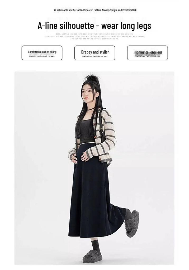Maternity Petite Black Pleated Long Skirt - Spring/Autumn 2026 Collection