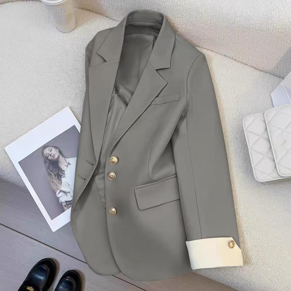Damenmantel Elegant Sportlich Lässiger Blazer Koreanische Mode Jacke Frühling Herbst Büro Damenmantel
