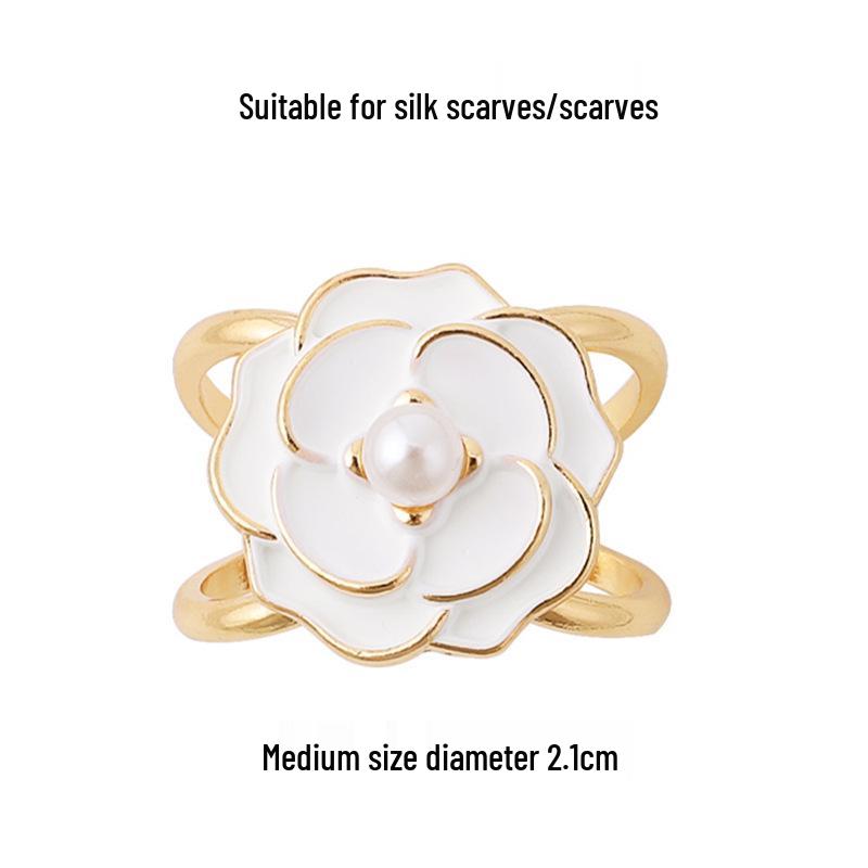 Elegant Silk Flower Scarf Buckle: Versatile, Dual-Purpose Accessory for Shawls and Scarves