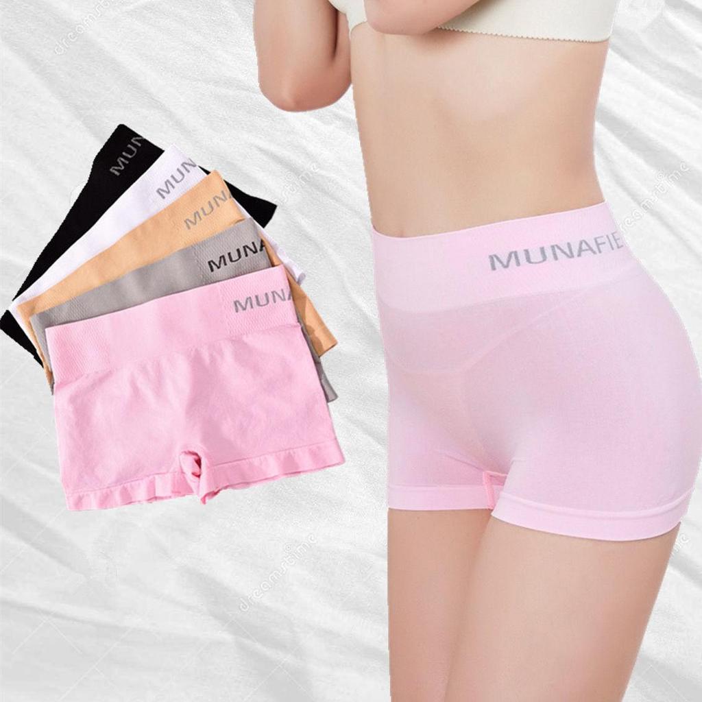 Women's Seamless Mid-Waist Shaping Boxer Briefs - Hip Lifting, Abdomen Control, No-Trace Anti-Exposure Panties