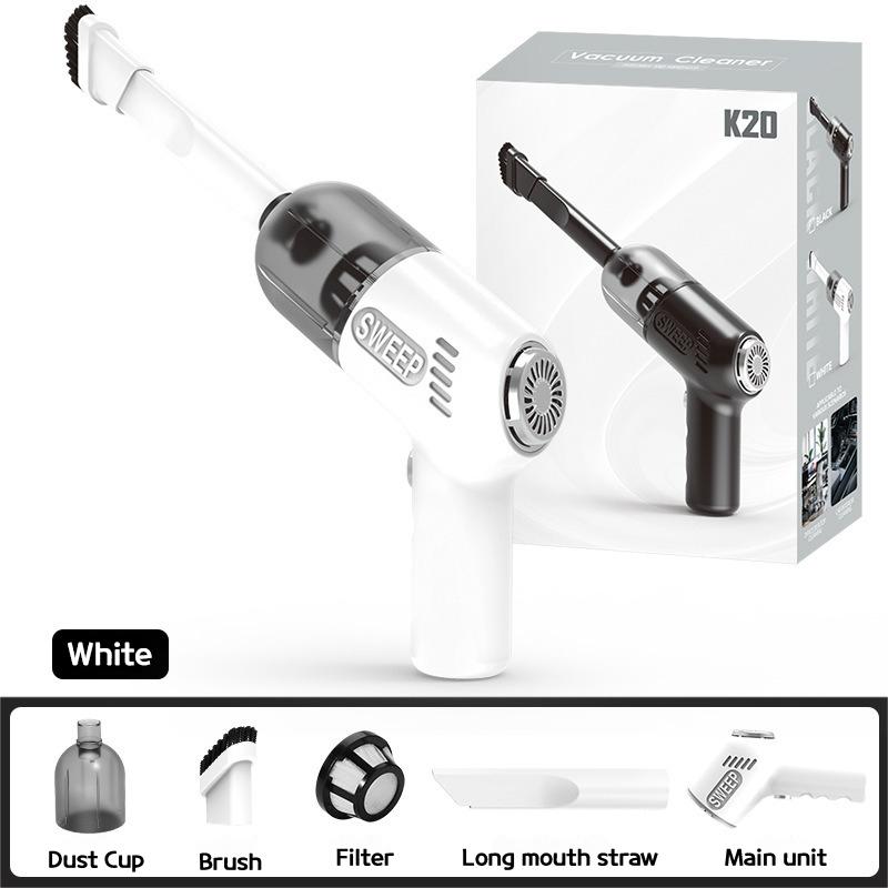 

Mini Portable High-Power Vacuum Cleaner - Strong Suction, Wireless Charging & Handheld Design for Car & Home Dual Use белый