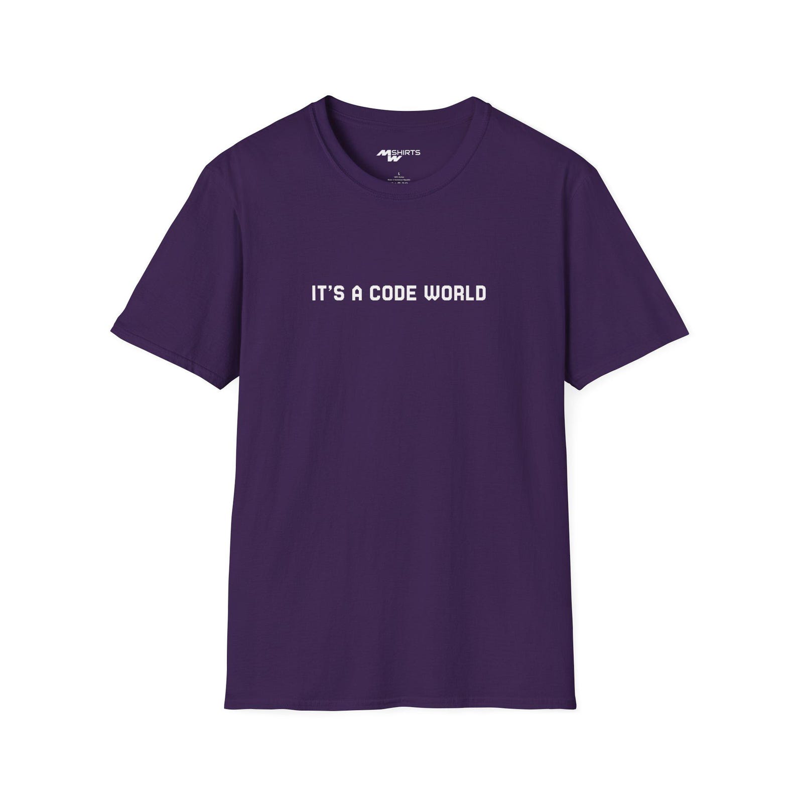 It is a Code World T-Shirt - Web Developer Humor/ Unisex Softstyle T-Shirt 4XL