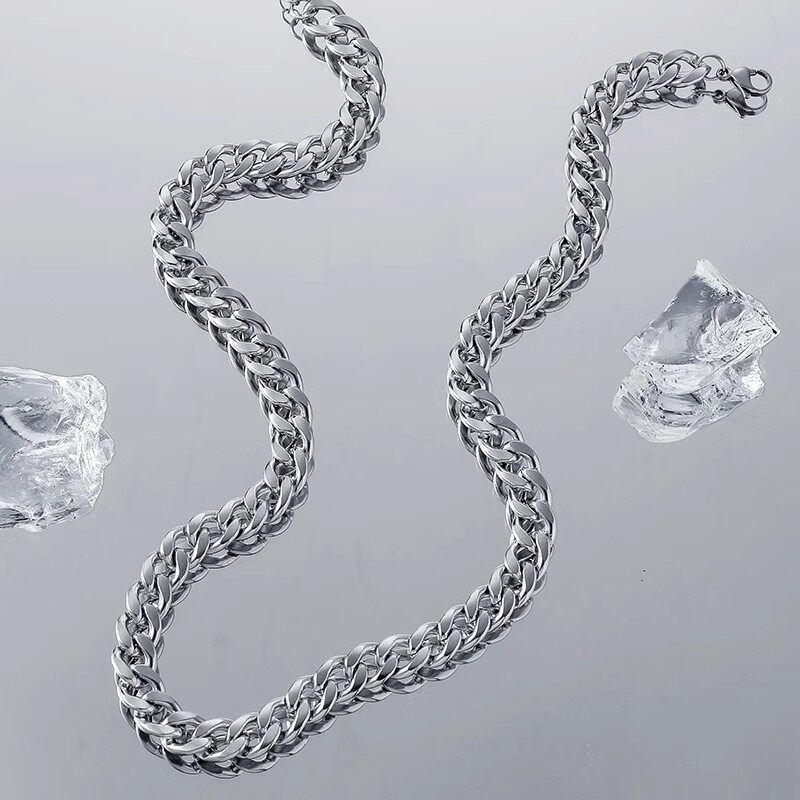 

Hip Hop Cuban Link Chain Non-Fading Titanium Steel Necklace Men s and Women s Clavicle Chain Ins Fashion Street Sweatshirt Chain Accessories Tide Lobster Clasp Cuban Thick Chain 50Cm*9Mm